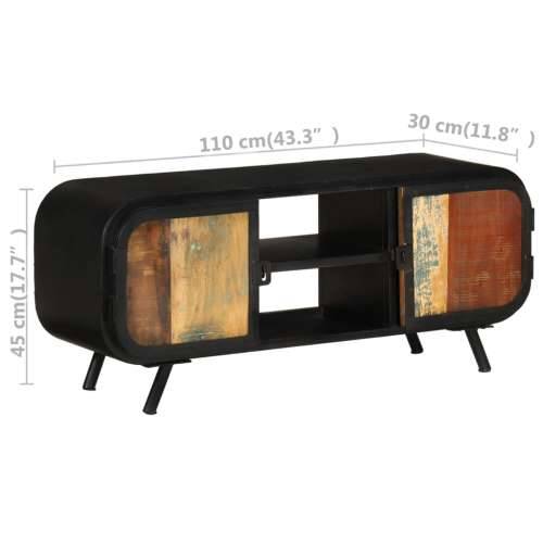 TV ormarić 110 x 30 x 45 cm od masivnog obnovljenog drva - Smeđe-zelena 1 110 cm Cijena
