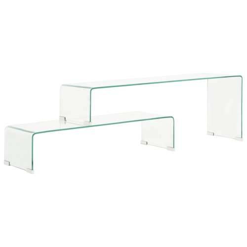 2-dijelni set stolića za kavu 90x30x20/110x30x40 cm stakleni  Cijena