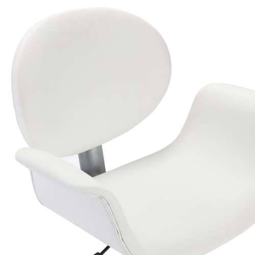 Okretna blagovaonska stolica od umjetne kože bijela Cijena