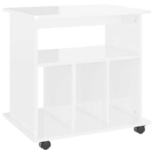 Ormarić s kotačima sjajni bijeli 60x45x60 cm konstruirano drvo - Visoko sjajno bijela 1 Cijena