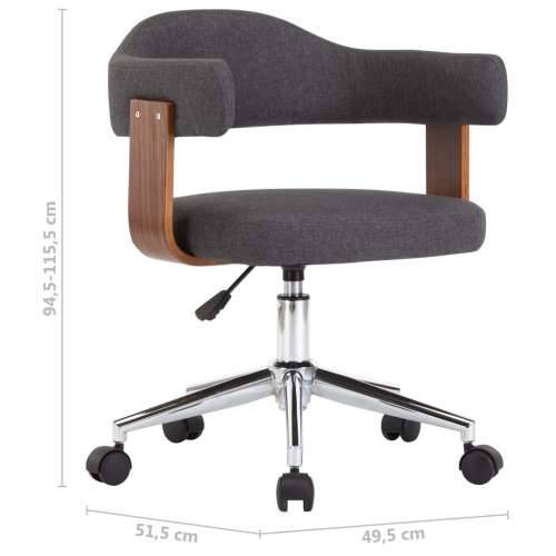 Okretna blagovaonska stolica od savijenog drva i tkanine siva Cijena