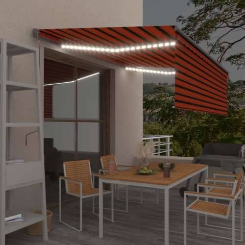 Automatska tenda roleta i senzor LED 4,5 x 3 m narančasto-smeđa - Šareni 4.5 x 3 m 1 Cijena