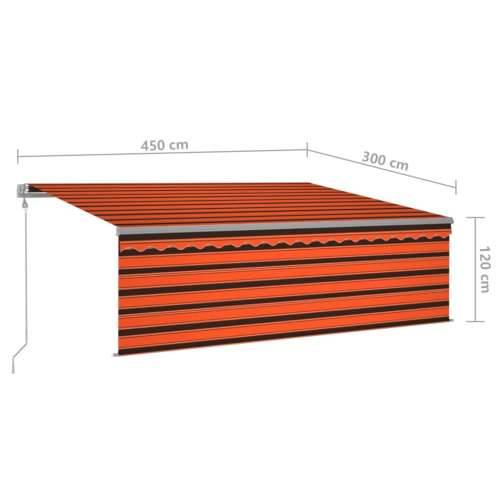Automatska tenda roleta i senzor LED 4,5 x 3 m narančasto-smeđa - Šareni 4.5 x 3 m 1 Cijena