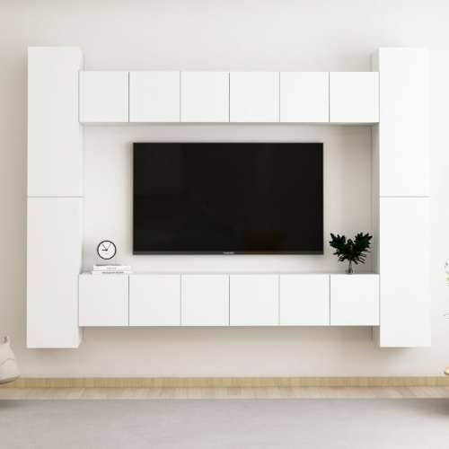 10-dijelni set TV ormarića bijeli od iverice Cijena