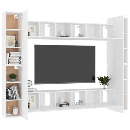 10-dijelni set TV ormarića bijeli od konstruiranog drva - Bijela 1 60 cm Cijena