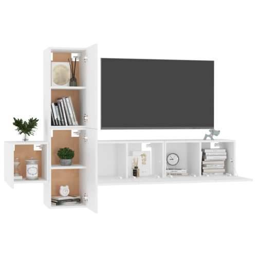 5-dijelni set TV ormarića bijeli od konstruiranog drva - Bijela 1 120 cm Cijena