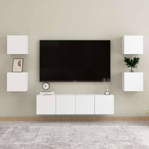 6-dijelni set TV ormarića bijeli od konstruiranog drva - Bijela 1 120 cm Cijena
