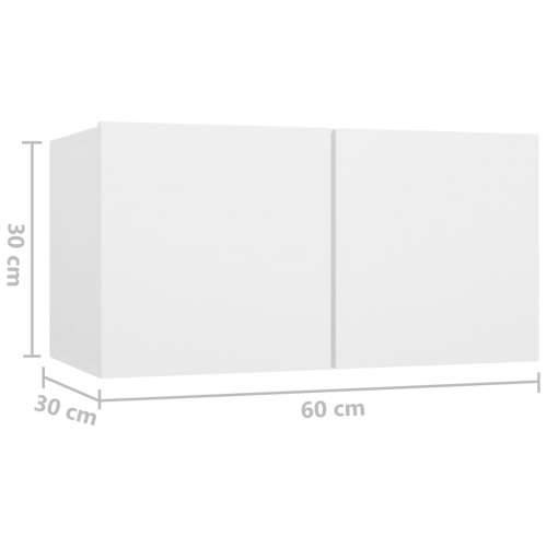 6-dijelni set TV ormarića bijeli od konstruiranog drva - Bijela 1 120 cm Cijena