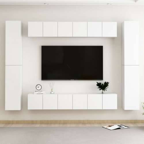 10-dijelni set TV ormarića bijeli od iverice Cijena