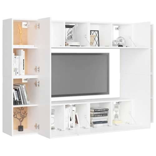 8-dijelni set TV ormarića bijeli od konstruiranog drva - Bijela 1 60 cm Cijena