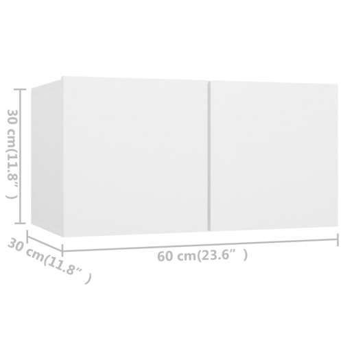 7-dijelni set TV ormarića bijeli od konstruiranog drva - Bijela 1 60 cm Cijena