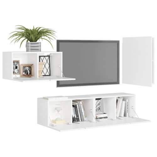 4-dijelni set TV ormarića bijeli od konstruiranog drva - Bijela 1 60 cm Cijena