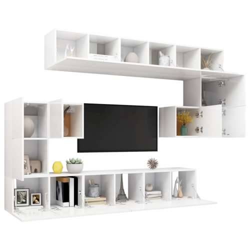 10-dijelni set TV ormarića bijeli od konstruiranog drva - Bijela 10 60 cm Cijena