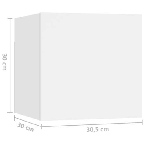 10-dijelni set TV ormarića bijeli od konstruiranog drva - Bijela 10 60 cm Cijena