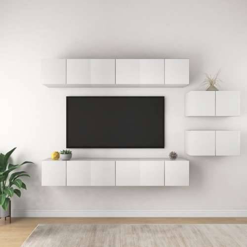 TV ormarići 8 kom bijeli od konstruiranog drva - Bijela 8 60 cm Cijena