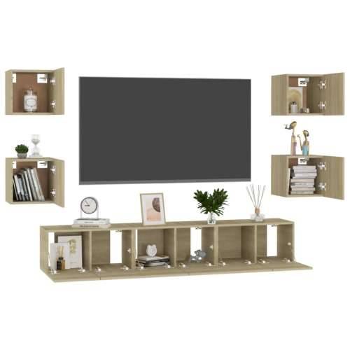 7-dijelni set TV ormarića boja hrasta sonome konstruirano drvo - sonoma hrast 1 180 cm Cijena
