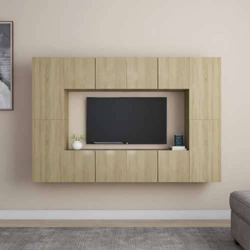8-dijelni set TV ormarića boja hrasta sonome konstruirano drvo - sonoma hrast 1 60 cm Cijena