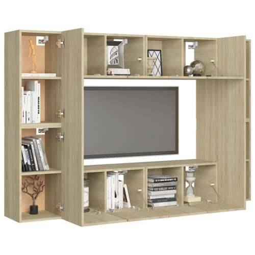8-dijelni set TV ormarića boja hrasta sonome konstruirano drvo - sonoma hrast 1 60 cm Cijena