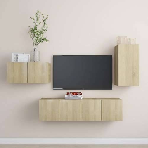 4-dijelni set TV ormarića boja hrasta sonome konstruirano drvo - sonoma hrast 1 60 cm Cijena