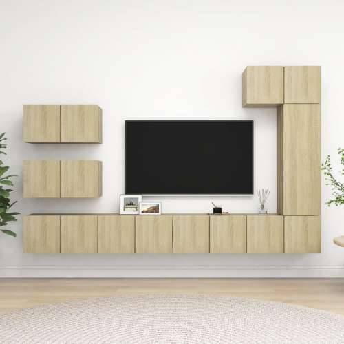 8-dijelni set TV ormarića boja hrasta sonome konstruirano drvo - sonoma hrast 8 60 cm Cijena