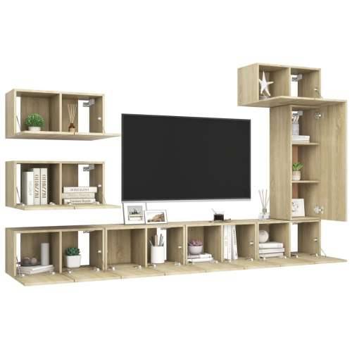 8-dijelni set TV ormarića boja hrasta sonome konstruirano drvo - sonoma hrast 8 60 cm Cijena