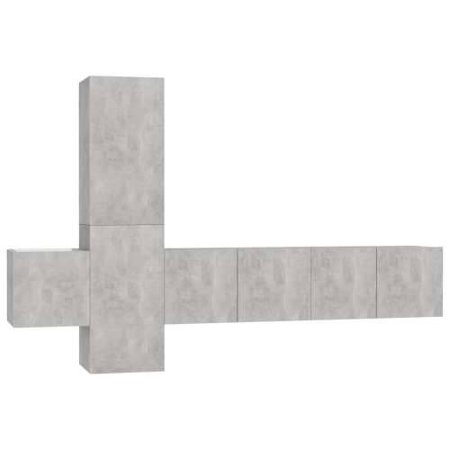 5-dijelni set TV ormarića siva boja betona konstruirano drvo - Beton siva 1 120 cm Cijena