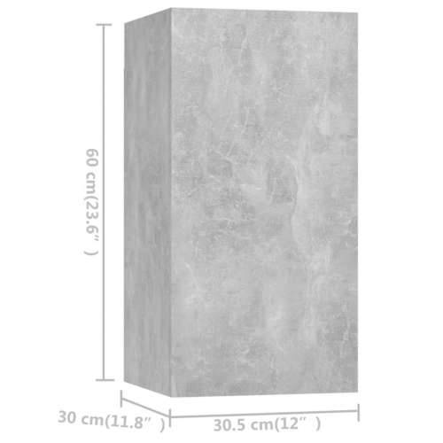 7-dijelni set TV ormarića siva boja betona konstruirano drvo - Beton siva 1 60 cm Cijena
