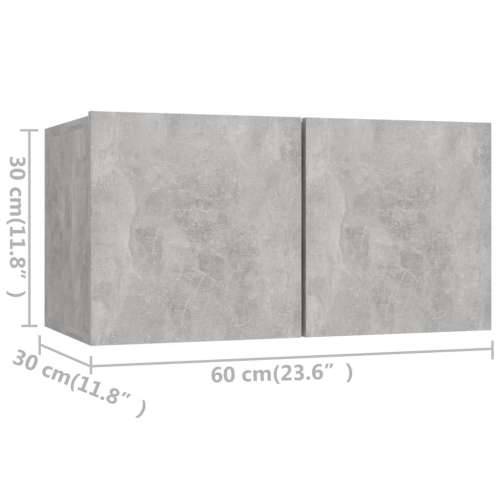 7-dijelni set TV ormarića siva boja betona konstruirano drvo - Beton siva 1 60 cm Cijena