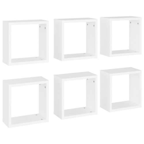 Kockaste zidne police 6 kom bijele 30 x 15 x 30 cm - Bijela 30 x 15 x 30 cm 6 1 Cijena