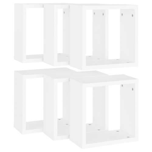 Kockaste zidne police 6 kom bijele 30 x 15 x 30 cm - Bijela 30 x 15 x 30 cm 6 1 Cijena