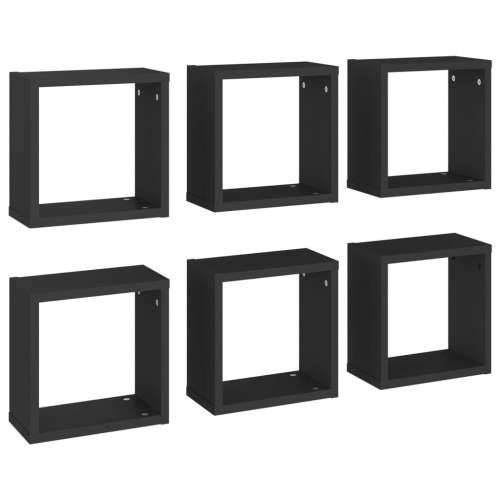 Kockaste zidne police 6 kom crne 30 x 15 x 30 cm - Crna 30 x 15 x 30 cm 6 1 Cijena