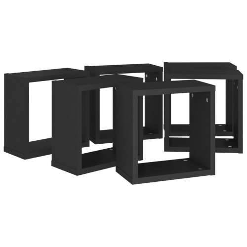 Kockaste zidne police 6 kom crne 30 x 15 x 30 cm - Crna 30 x 15 x 30 cm 6 1 Cijena