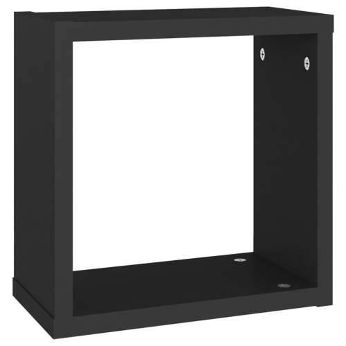 Kockaste zidne police 6 kom crne 30 x 15 x 30 cm - Crna 30 x 15 x 30 cm 6 1 Cijena