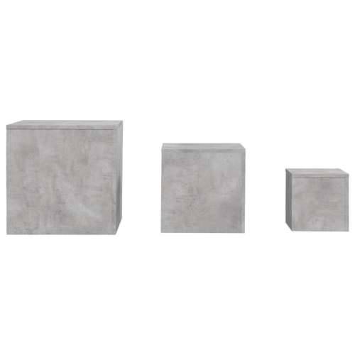Bočni stolići 3 kom siva boja betona od iverice Cijena