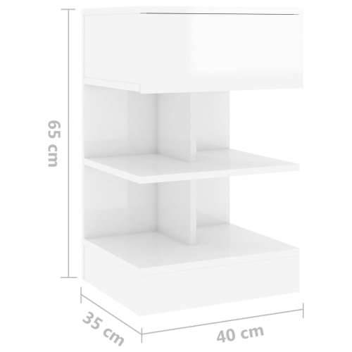 Noćni ormarići 2 kom visoki sjaj bijeli 40 x 35 x 65 cm - Visoko sjajno bijela 2 Cijena