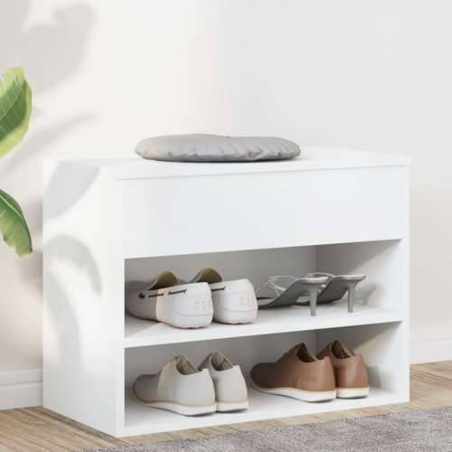 Klupa za cipele bijela 60 x 30 x 45 cm od konstruiranog drva - Bijela 60 x 30 x 45 cm 1 Cijena