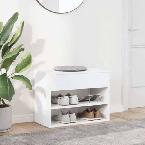 Klupa za cipele bijela 60 x 30 x 45 cm od konstruiranog drva - Bijela 60 x 30 x 45 cm 1 Cijena