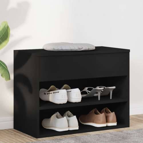 Klupa za cipele crna 60 x 30 x 45 cm od konstruiranog drva - Crna 60 x 30 x 45 cm 1 Cijena
