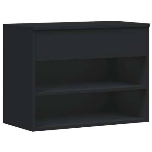 Klupa za cipele crna 60 x 30 x 45 cm od konstruiranog drva - Crna 60 x 30 x 45 cm 1 Cijena
