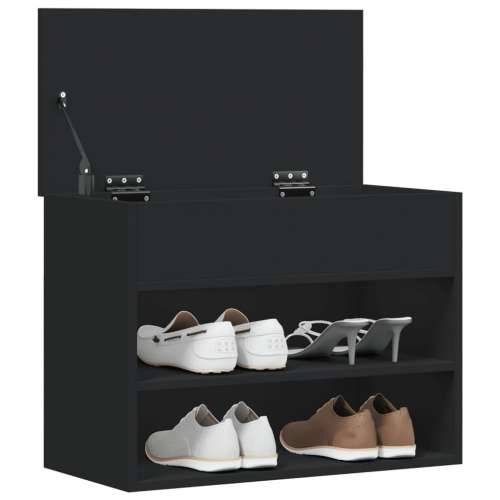 Klupa za cipele crna 60 x 30 x 45 cm od konstruiranog drva - Crna 60 x 30 x 45 cm 1 Cijena