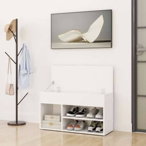 Klupa za cipele bijela 80 x 30 x 45 cm od konstruiranog drva Bijela 80 x 30 x 45 cm 1 Cijena