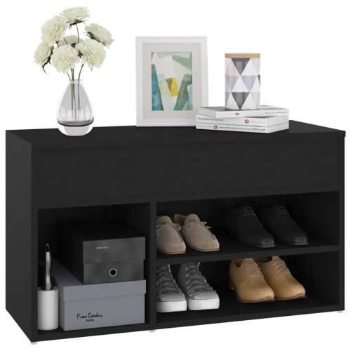 Klupa za cipele crna 80 x 30 x 45 cm od konstruiranog drva - Crna 80 x 30 x 45 cm 1 Cijena
