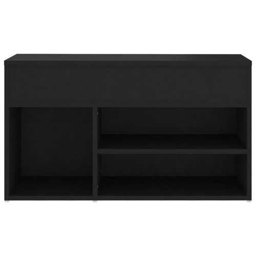 Klupa za cipele crna 80 x 30 x 45 cm od konstruiranog drva - Crna 80 x 30 x 45 cm 1 Cijena