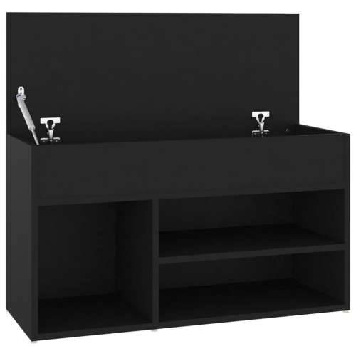 Klupa za cipele crna 80 x 30 x 45 cm od konstruiranog drva - Crna 80 x 30 x 45 cm 1 Cijena