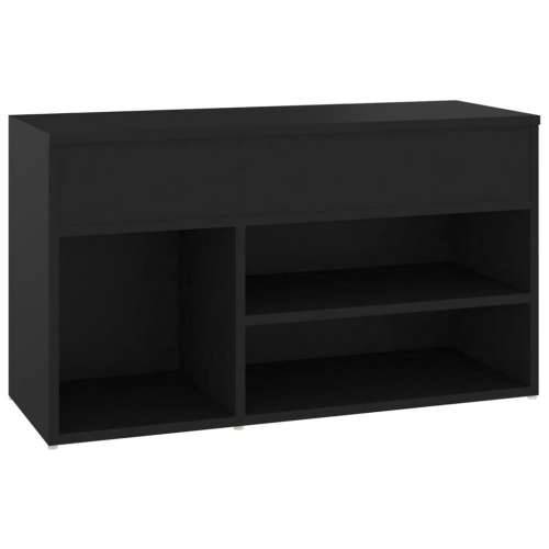 Klupa za cipele crna 80 x 30 x 45 cm od konstruiranog drva - Crna 80 x 30 x 45 cm 1 Cijena