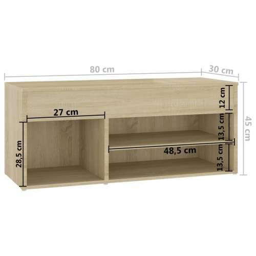 Klupa za cipele boja hrasta 80 x 30 x 45 cm konstruirano drvo - sonoma hrast 80 x 30 x 45 cm 1 Cijena
