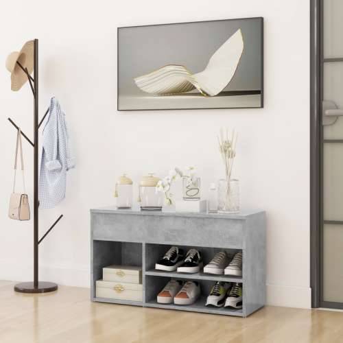 Klupa za cipele boja betona 80 x 30 x 45 cm konstruirano drvo - Beton siva 80 x 30 x 45 cm 1 Cijena