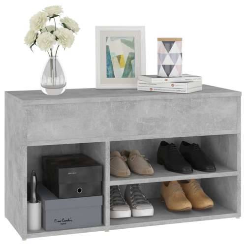 Klupa za cipele boja betona 80 x 30 x 45 cm konstruirano drvo - Beton siva 80 x 30 x 45 cm 1 Cijena