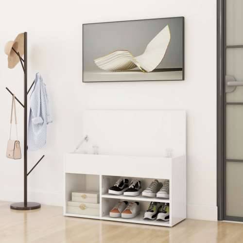 Klupa za cipele sjajna bijela 80 x 30 x 45 cm konstruirano drvo - Visoko sjajno bijela 80 x 30 x 45 cm 1 Cijena