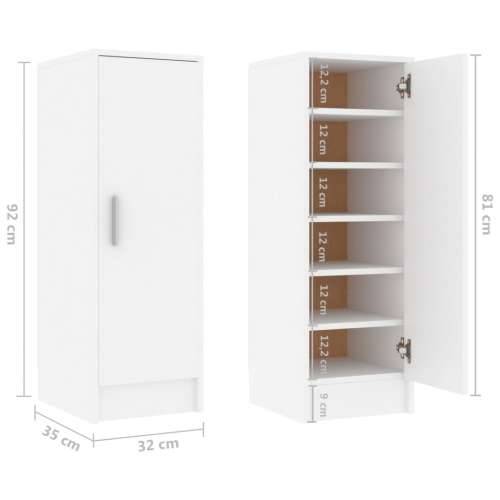 Ormarić za cipele bijeli 32 x 35 x 92 cm od konstruiranog drva - Bijela 31.5 x 35 x 92 cm 1 shoe cabinet with door Cijena